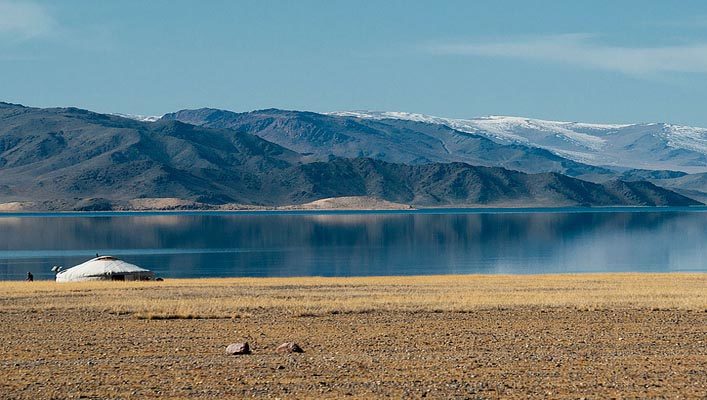 Tolbo lake in western mongolia